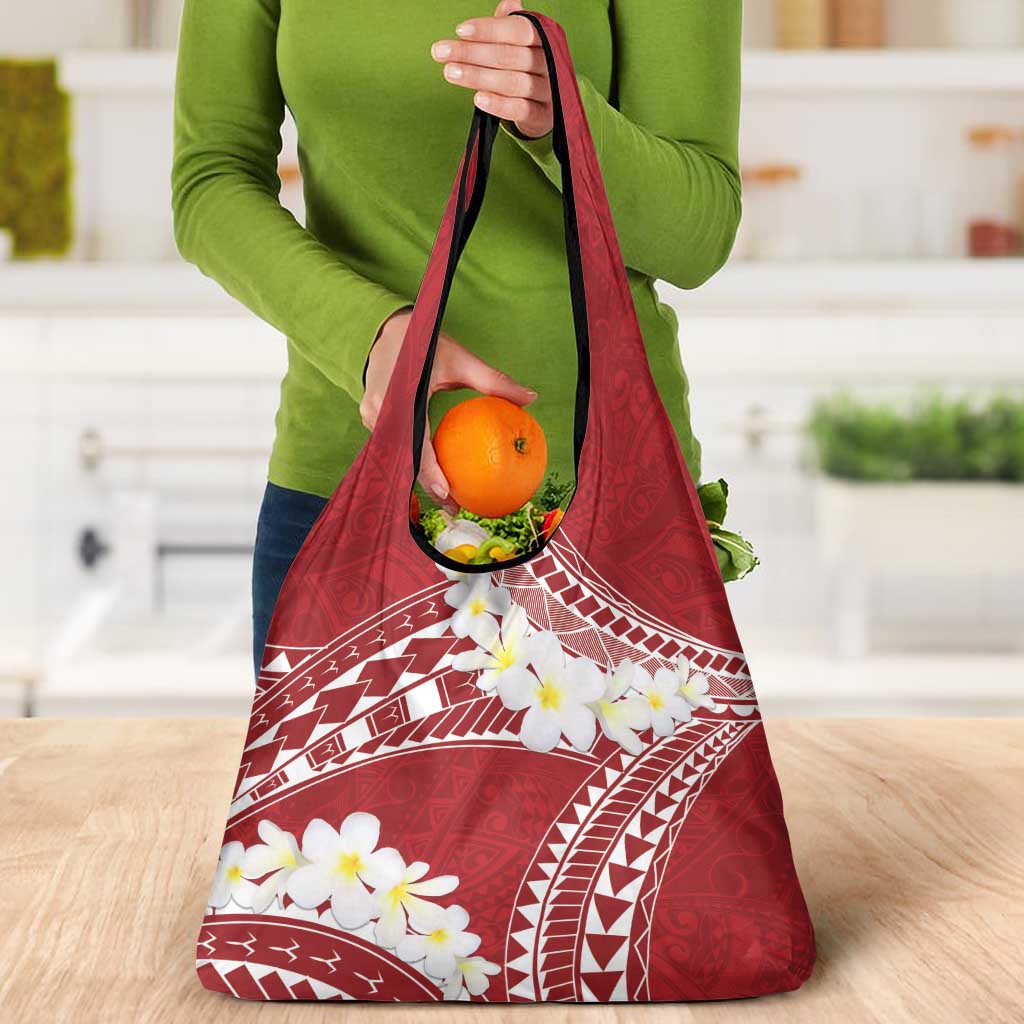 Polynesian Vintage Floral Grocery Bag Scarlet Motifs LT7 - Polynesian Pride