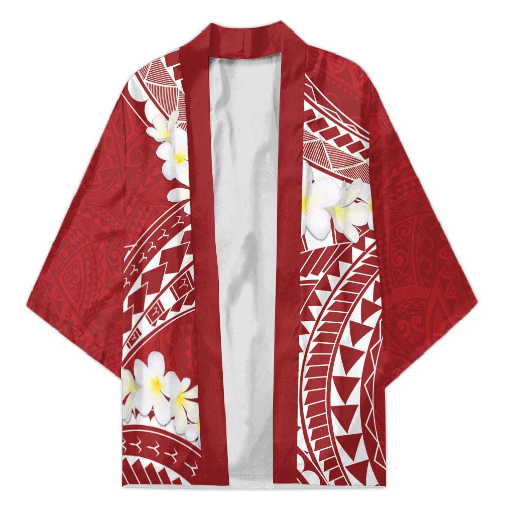 Polynesian Vintage Floral Kimono Scarlet Motifs LT7 Unisex Scarlet - Polynesian Pride