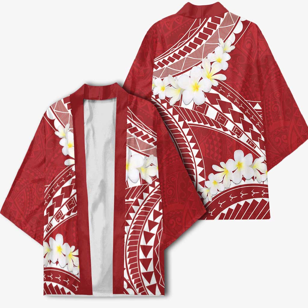 Polynesian Vintage Floral Kimono Scarlet Motifs LT7 - Polynesian Pride