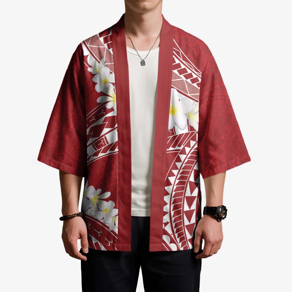 Polynesian Vintage Floral Kimono Scarlet Motifs LT7 - Polynesian Pride