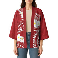 Polynesian Vintage Floral Kimono Scarlet Motifs LT7 - Polynesian Pride