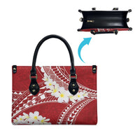 Polynesian Vintage Floral Leather Bag Scarlet Motifs LT7 - Polynesian Pride