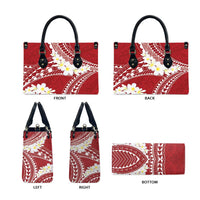 Polynesian Vintage Floral Leather Bag Scarlet Motifs LT7 - Polynesian Pride