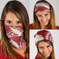 Polynesian Vintage Floral Neck Gaiter Scarlet Motifs LT7 - Polynesian Pride
