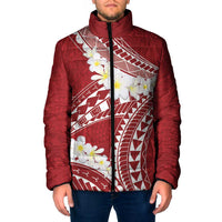 Polynesian Vintage Floral Padded Jacket Scarlet Motifs LT7 Men Scarlet - Polynesian Pride