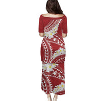 Polynesian Vintage Floral Puletasi Scarlet Motifs LT7 - Polynesian Pride