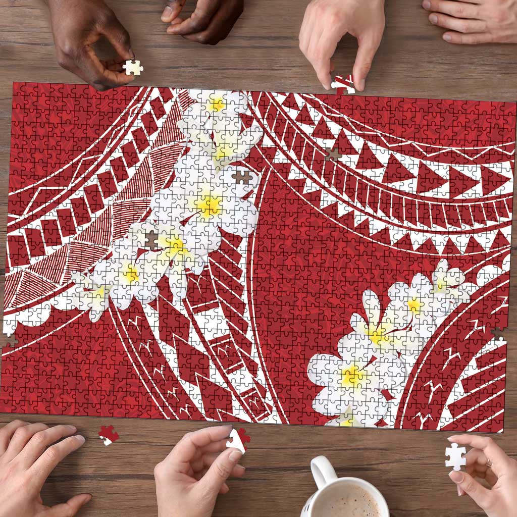 Polynesian Vintage Floral Puzzle Scarlet Motifs LT7 - Polynesian Pride
