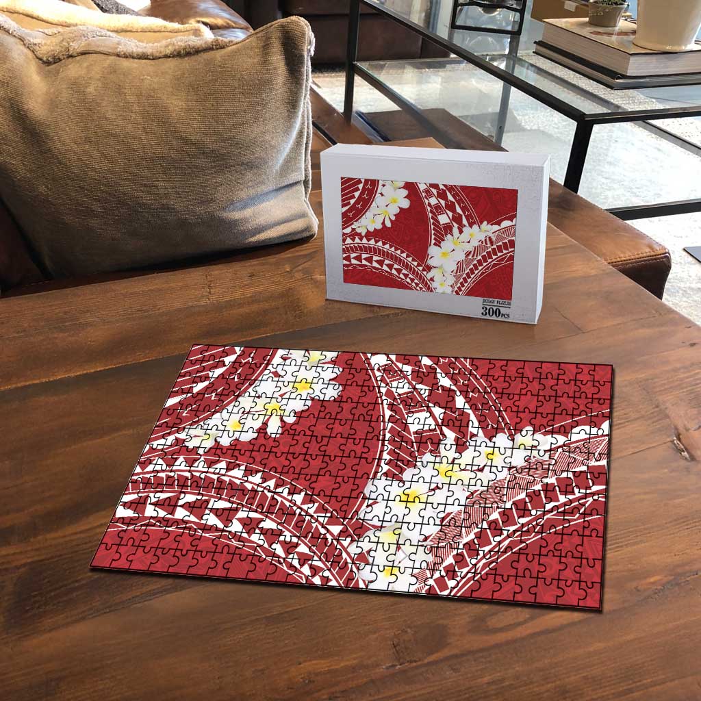Polynesian Vintage Floral Puzzle Scarlet Motifs LT7 - Polynesian Pride