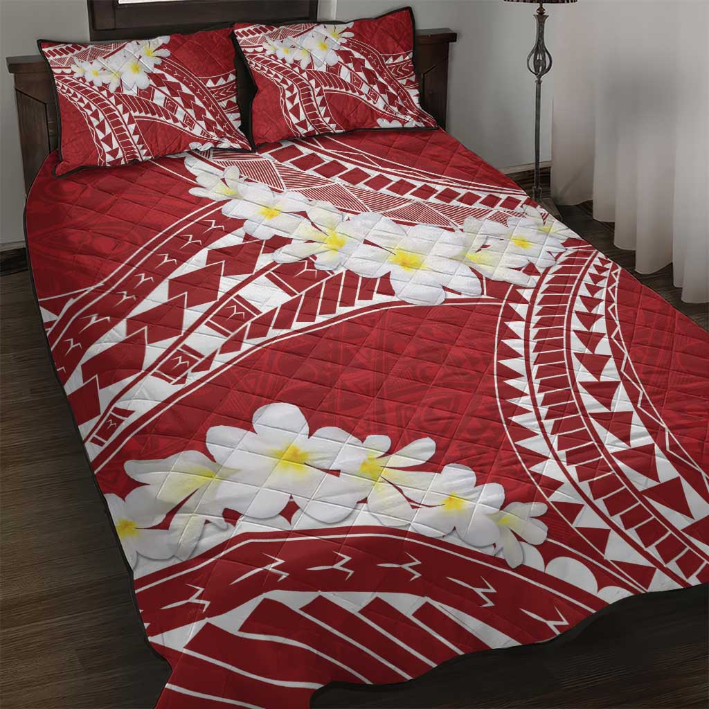 Polynesian Vintage Floral Quilt Bed Set Scarlet Motifs LT7 Scarlet - Polynesian Pride