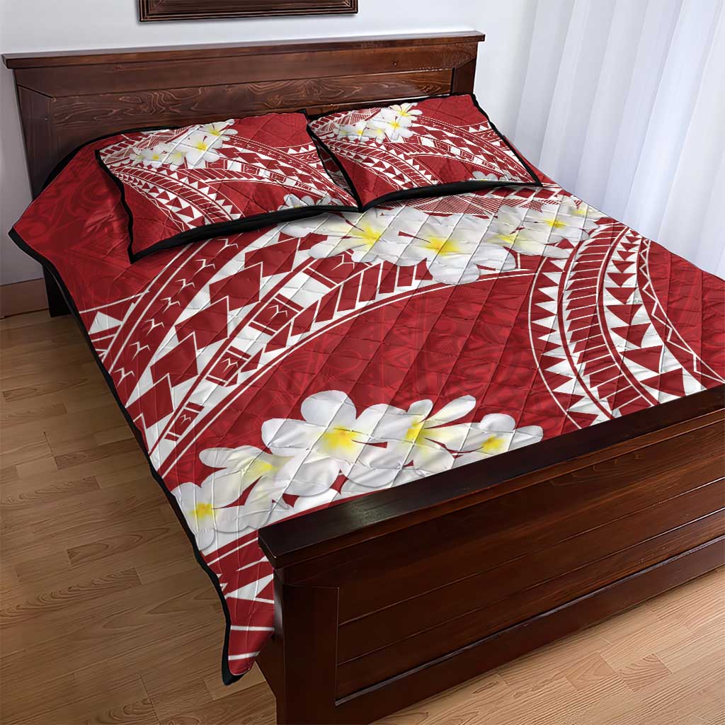 Polynesian Vintage Floral Quilt Bed Set Scarlet Motifs LT7 - Polynesian Pride