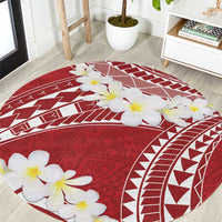 Polynesian Vintage Floral Round Carpet Scarlet Motifs LT7 Scarlet - Polynesian Pride