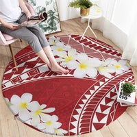 Polynesian Vintage Floral Round Carpet Scarlet Motifs LT7 - Polynesian Pride