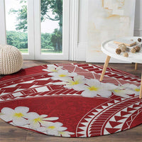 Polynesian Vintage Floral Round Carpet Scarlet Motifs LT7 - Polynesian Pride