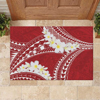 Polynesian Vintage Floral Rubber Doormat Scarlet Motifs LT7 Scarlet - Polynesian Pride