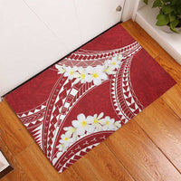 Polynesian Vintage Floral Rubber Doormat Scarlet Motifs LT7 - Polynesian Pride