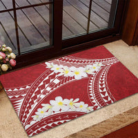 Polynesian Vintage Floral Rubber Doormat Scarlet Motifs LT7 - Polynesian Pride