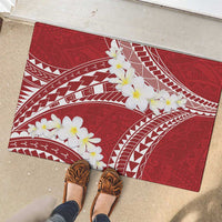 Polynesian Vintage Floral Rubber Doormat Scarlet Motifs LT7 - Polynesian Pride