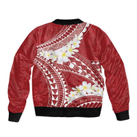 Polynesian Vintage Floral Sleeve Zip Bomber Jacket Scarlet Motifs LT7 - Polynesian Pride