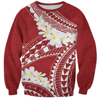 Polynesian Vintage Floral Sweatshirt Scarlet Motifs LT7 Unisex Scarlet - Polynesian Pride