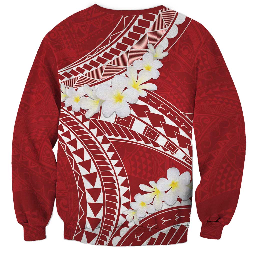 Polynesian Vintage Floral Sweatshirt Scarlet Motifs LT7 - Polynesian Pride