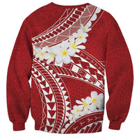 Polynesian Vintage Floral Sweatshirt Scarlet Motifs LT7 - Polynesian Pride