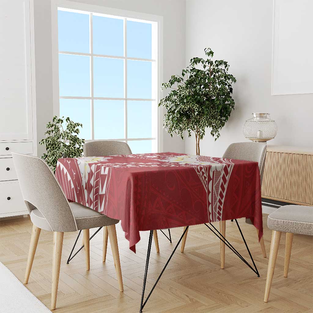 Polynesian Vintage Floral Tablecloth Scarlet Motifs LT7 - Polynesian Pride