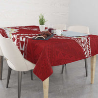 Polynesian Vintage Floral Tablecloth Scarlet Motifs LT7 - Polynesian Pride