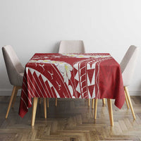 Polynesian Vintage Floral Tablecloth Scarlet Motifs LT7 - Polynesian Pride