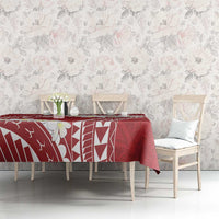 Polynesian Vintage Floral Tablecloth Scarlet Motifs LT7 - Polynesian Pride