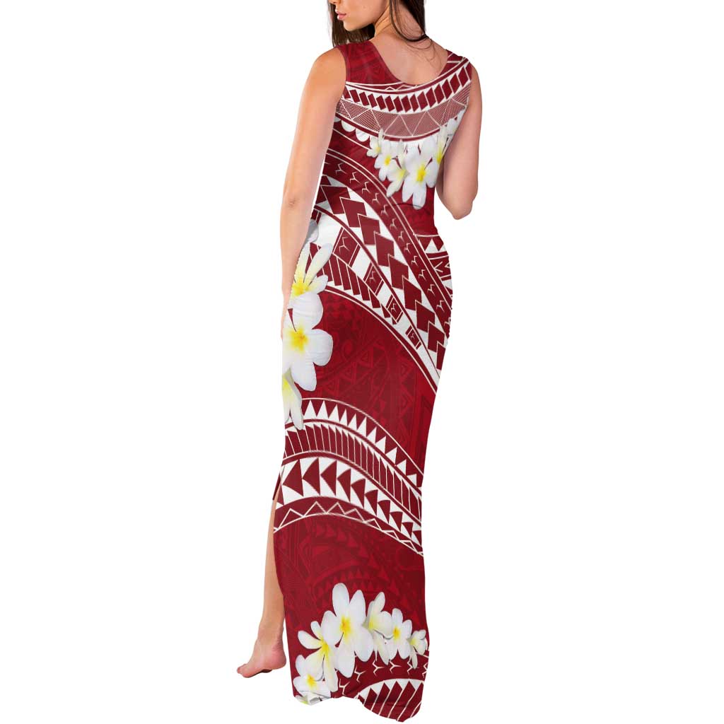 Polynesian Vintage Floral Tank Maxi Dress Scarlet Motifs LT7 - Polynesian Pride