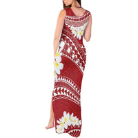 Polynesian Vintage Floral Tank Maxi Dress Scarlet Motifs LT7 - Polynesian Pride