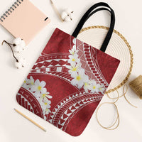 Polynesian Vintage Floral Tote Bag Scarlet Motifs LT7 Black Strap One Size Scarlet - Polynesian Pride