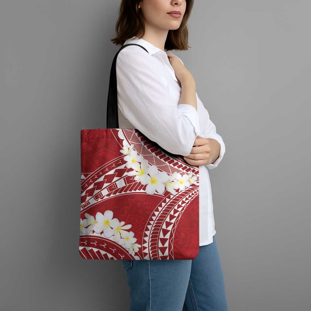 Polynesian Vintage Floral Tote Bag Scarlet Motifs LT7 - Polynesian Pride