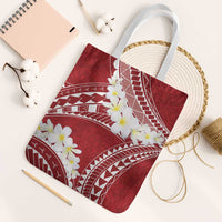 Polynesian Vintage Floral Tote Bag Scarlet Motifs LT7 White Strap One Size Scarlet - Polynesian Pride