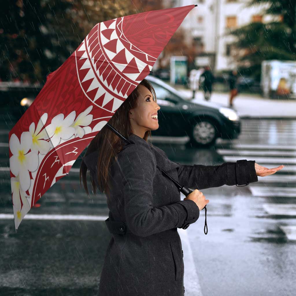Polynesian Vintage Floral Umbrella Scarlet Motifs LT7 - Polynesian Pride