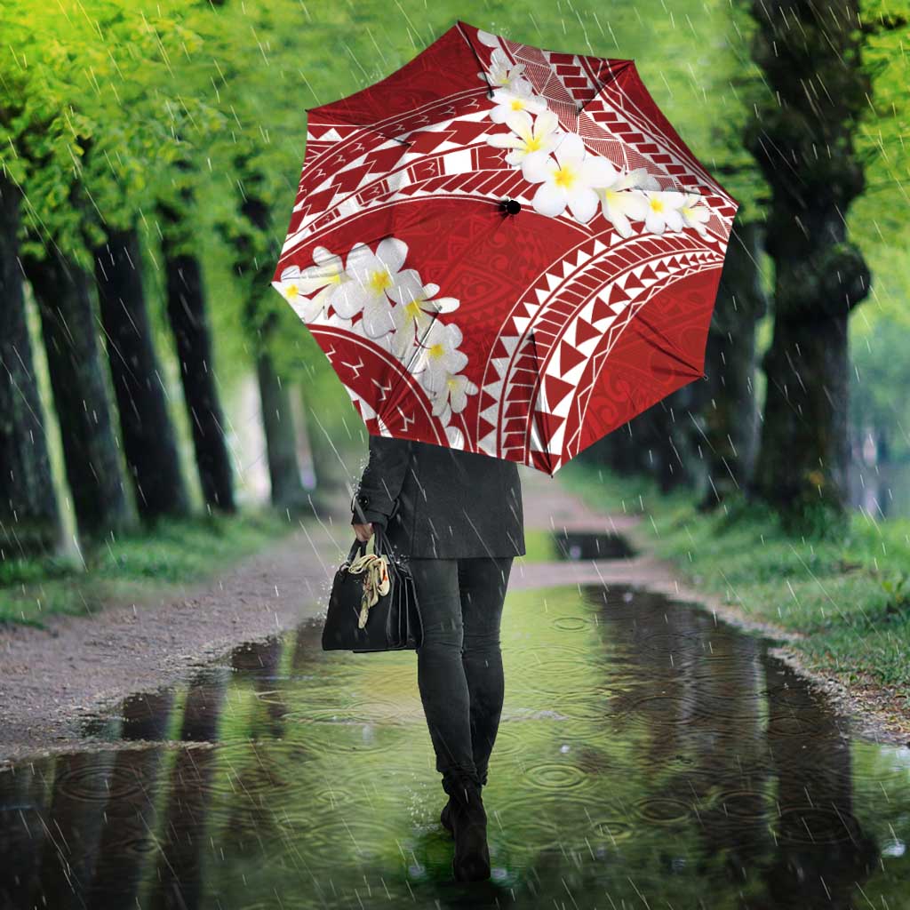 Polynesian Vintage Floral Umbrella Scarlet Motifs LT7 - Polynesian Pride