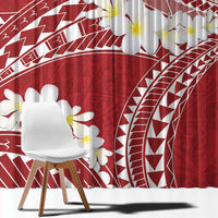 Polynesian Vintage Floral Window Curtain Scarlet Motifs LT7 - Polynesian Pride