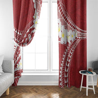 Polynesian Vintage Floral Window Curtain Scarlet Motifs LT7 - Polynesian Pride