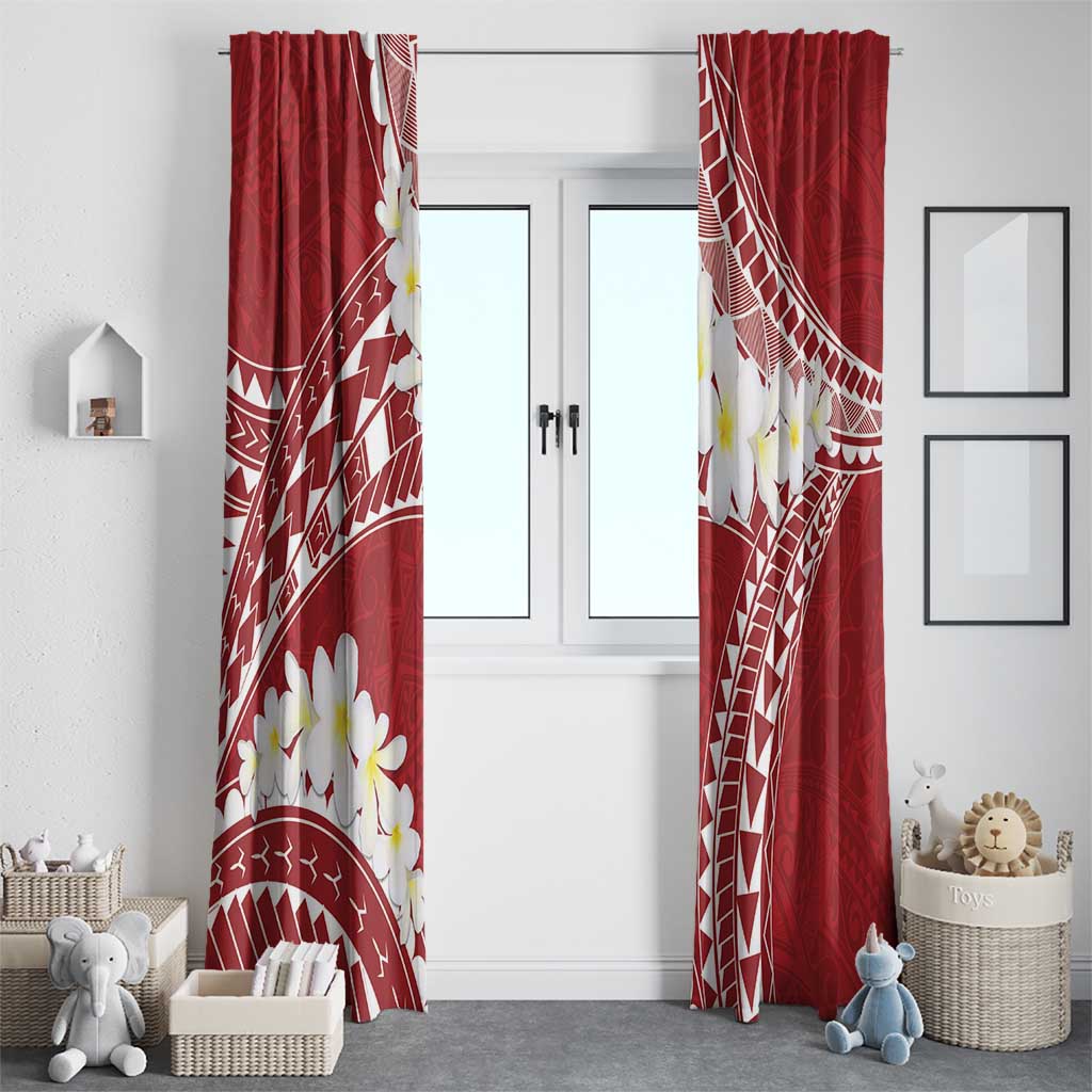 Polynesian Vintage Floral Window Curtain Scarlet Motifs LT7 - Polynesian Pride