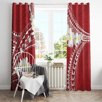 Polynesian Vintage Floral Window Curtain Scarlet Motifs LT7 - Polynesian Pride