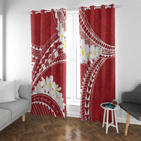 Polynesian Vintage Floral Window Curtain Scarlet Motifs LT7 With Grommets Scarlet - Polynesian Pride