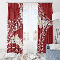 Polynesian Vintage Floral Window Curtain Scarlet Motifs LT7 - Polynesian Pride