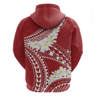 Polynesian Vintage Floral Zip Hoodie Scarlet Motifs LT7 - Polynesian Pride