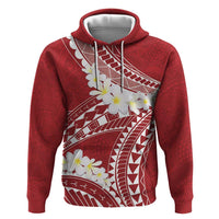 Polynesian Vintage Floral Zip Hoodie Scarlet Motifs LT7 Pullover Hoodie Scarlet - Polynesian Pride