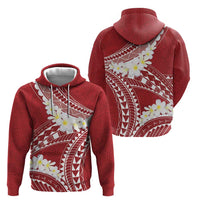 Polynesian Vintage Floral Zip Hoodie Scarlet Motifs LT7 - Polynesian Pride