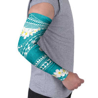 Polynesian Vintage Floral Arm Sleeves Teal Motifs LT7 - Polynesian Pride