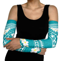 Polynesian Vintage Floral Arm Sleeves Teal Motifs LT7 - Polynesian Pride