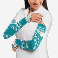 Polynesian Vintage Floral Arm Sleeves Teal Motifs LT7 - Polynesian Pride