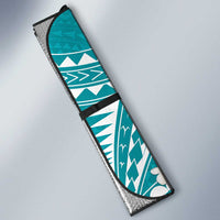 Polynesian Vintage Floral Auto Sun Shade Teal Motifs LT7 - Polynesian Pride