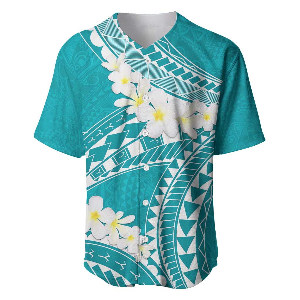Polynesian Vintage Floral Baseball Jersey Teal Motifs LT7 Teal - Polynesian Pride
